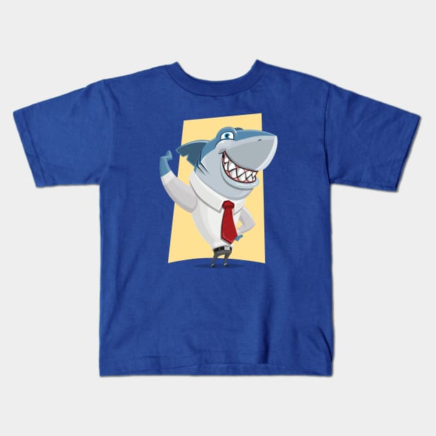 Well Dressed Shark Kids T-Shirt by PatrioTEEism